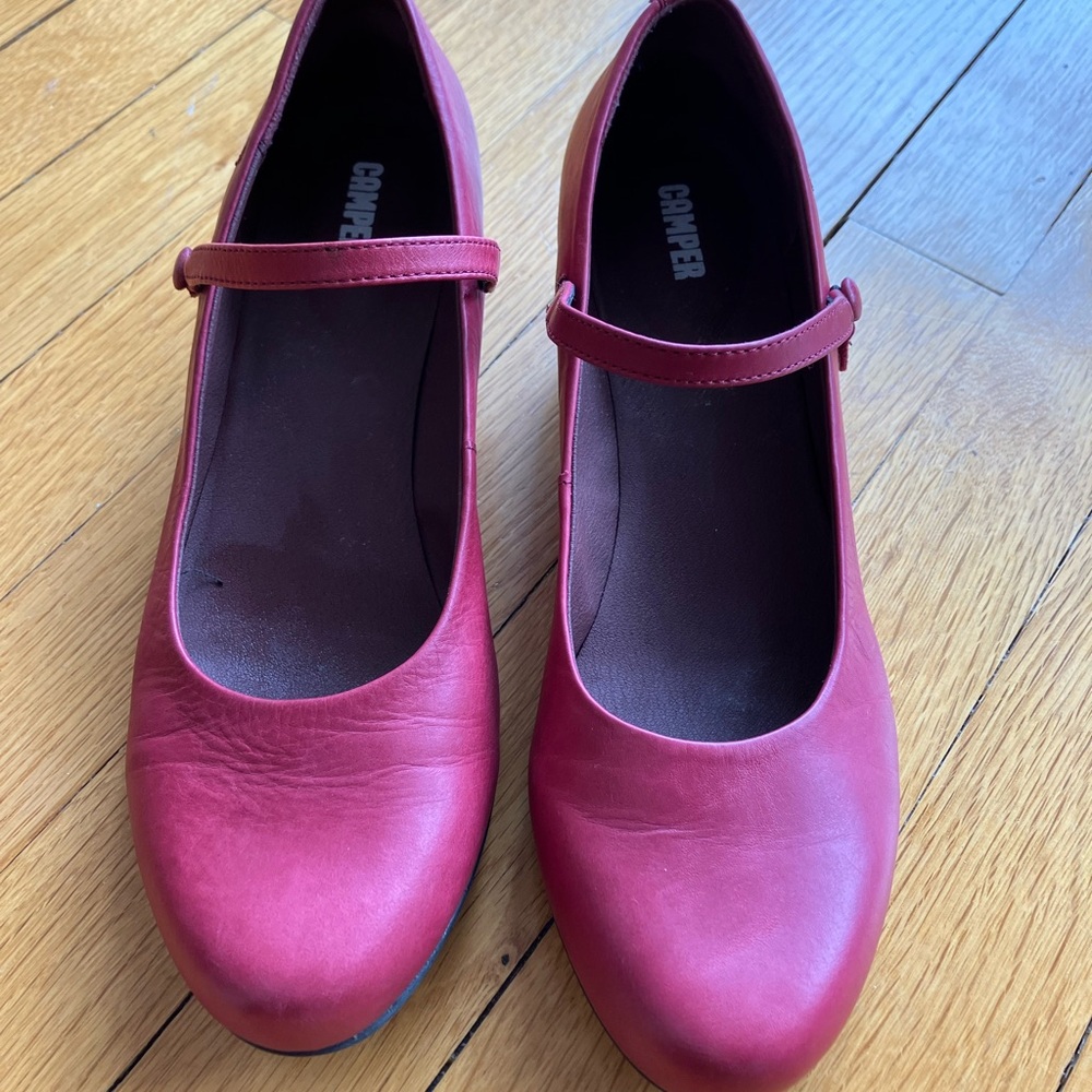 Camper Women's Red Mary Jane Shoes - Model Helena - Picture 3 of 6